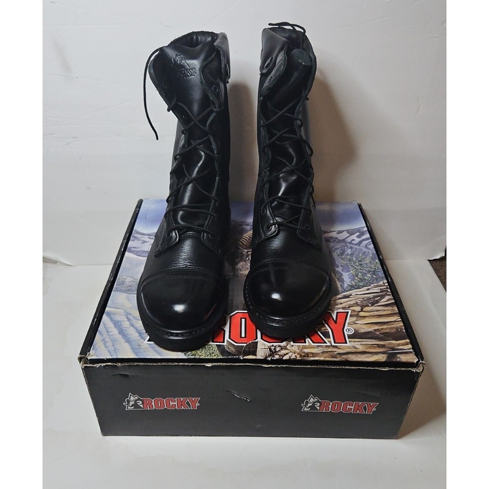 NIB ROCKY 2090  SIDE ZIPPER 10" JUMP BOOTS BLACK 9.5 MEDIUM